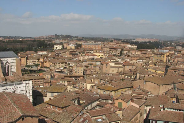 Die Dächer Von Siena Vom Unvollendeten Eingang Zur Kathedrale — Stockfoto