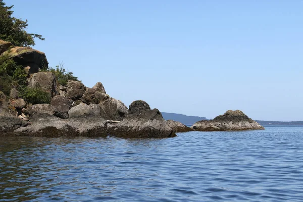 Orcas Adası San Juan Adaları Washington Çevresindeki Tipik Kıyı Şeridi — Stok fotoğraf