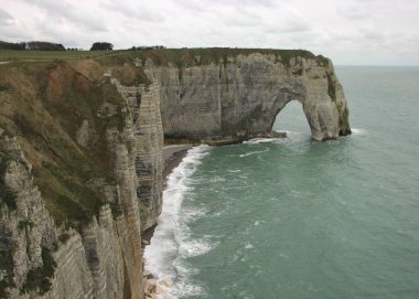 Manneporte kemer Etratat, Normandy, Fransa