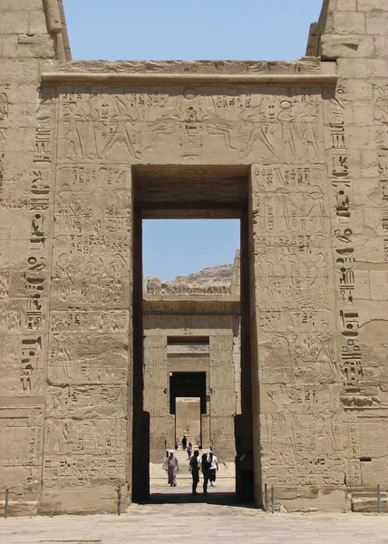 Eingang Zum Tempel Von Ramses Iii Westjordanland Ägypten — Stockfoto