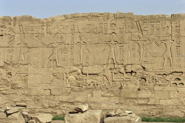 Фреска Храмах Карнаке Луксор Египет — стоковое фото