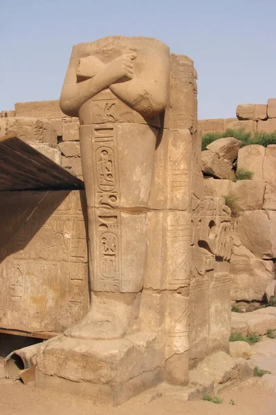 Statue Den Tempeln Von Karnak Luxor Ägypten — Stockfoto