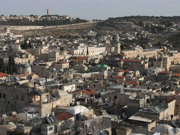 Rooftops Jerusalem Lutheran Church Redeemer Israel — Stock Photo, Image