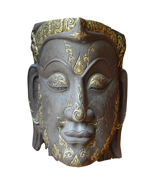 Wood Buddha head statue — Stock Photo, Image