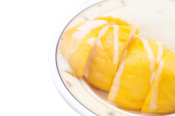 Mango con arroz pegajoso — Foto de Stock