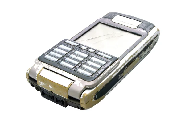 Сломанный мобильный телефон — стоковое фото