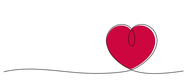 Ligne Coeur Continue Saint Valentin Illustration Vectorielle Aux Formes Minimalistes — Image vectorielle