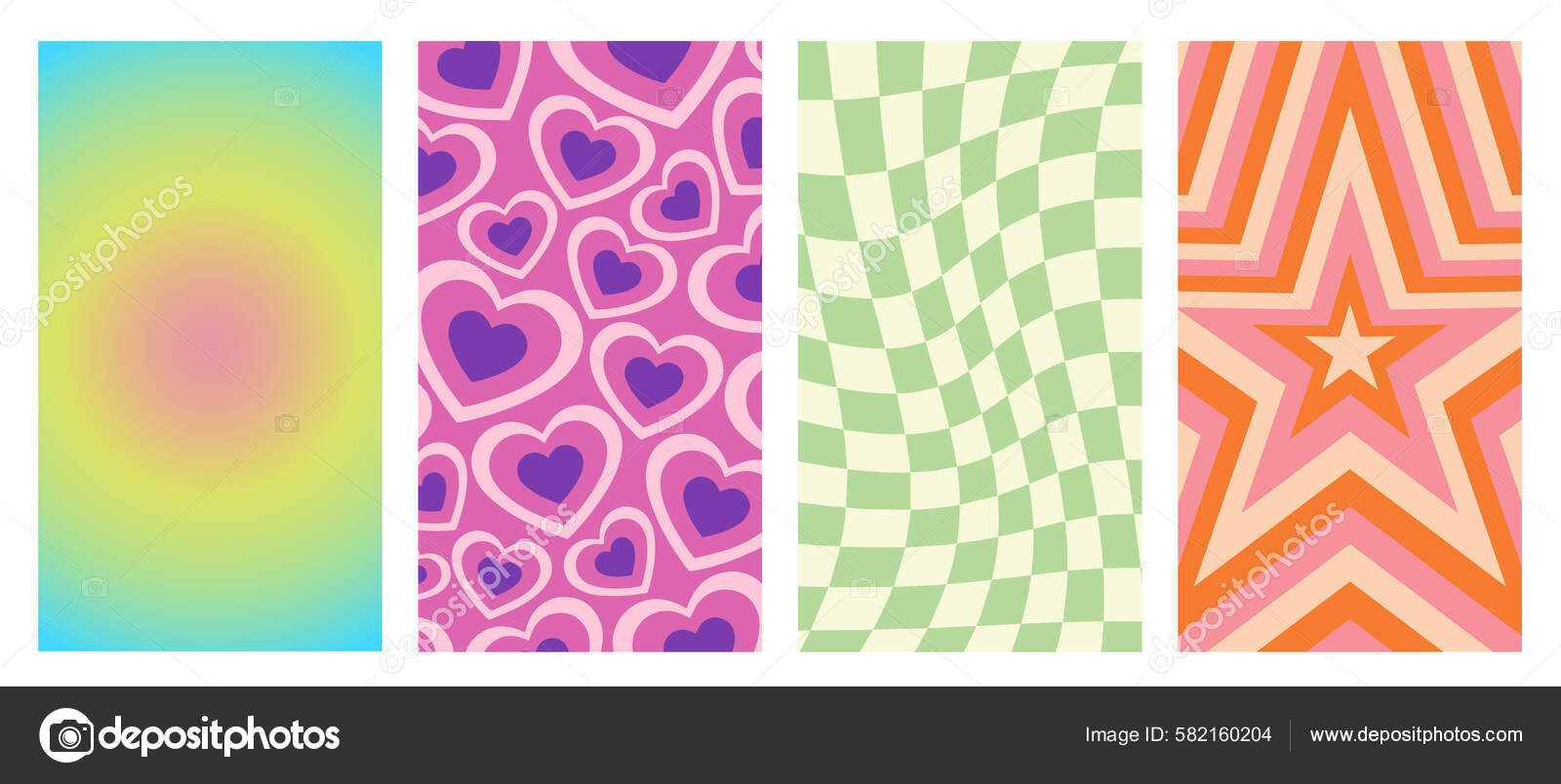 182 Y2k heart background Vector Images | Depositphotos