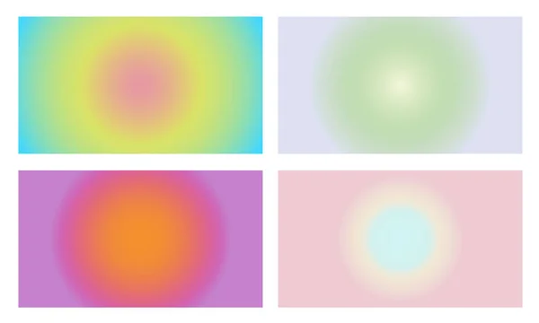 Set Colorful Gradient Blur Abstract Background Vector Bright Aura Art — Archivo Imágenes Vectoriales