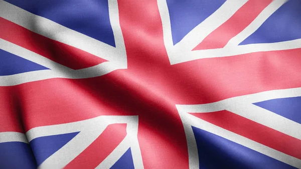 Zblízka Britského Hedvábí Vlajka Mávání Backgroun — Stock fotografie