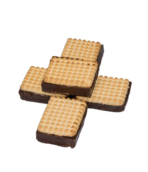 Biscoitos mergulhados em chocolate — Fotografia de Stock