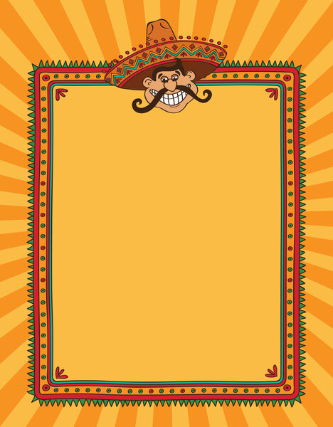 Frame with head of mexican man