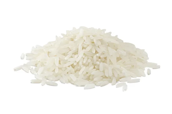 A pile of white long rice seed grains — Stock Photo, Image