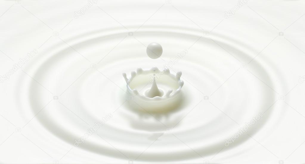 Milk drop drop created ripple and splash in crown shape