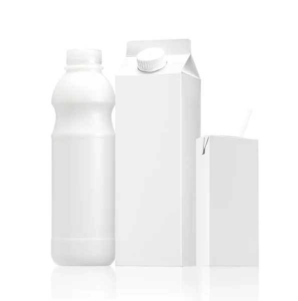 Various package of Milk or juice - Realistic photo image — Stock Photo, Image