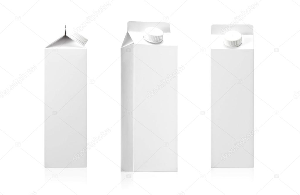 White Blank milk or juice box pack