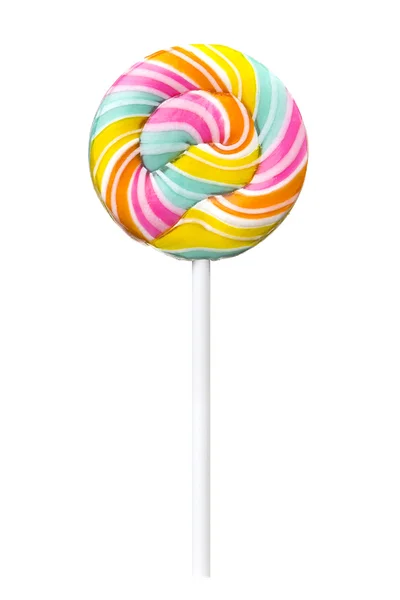 Spiral lollipop on stick, Realistic photo image. — Stock Photo, Image