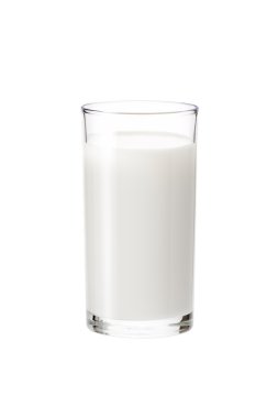 cam izole beyaz zemin üzerine taze süt