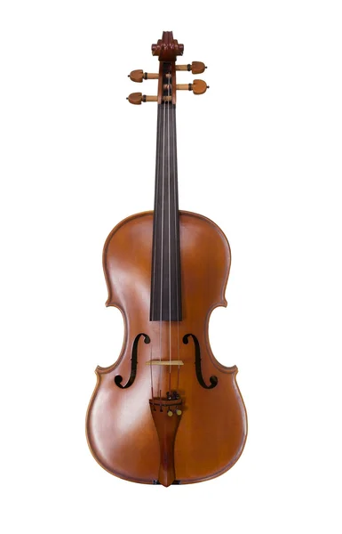 古典小提琴的乐器，在白色背景上的木制的古典小提琴分离 — 图库照片
