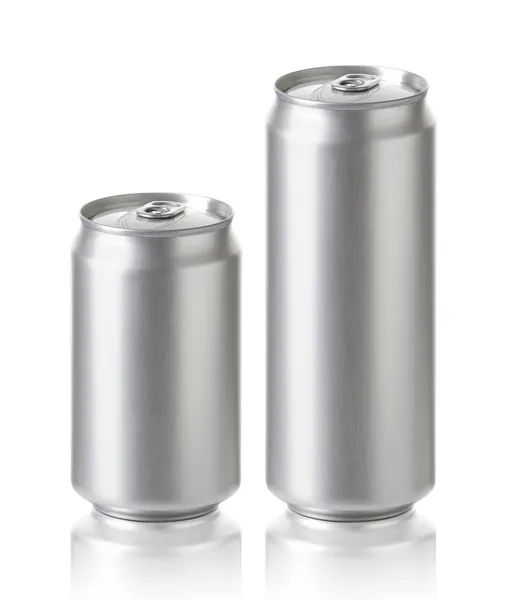 Blank aluminum beer or soda can, Realistic photo image — Stock Photo, Image