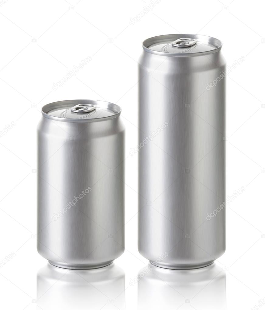 Blank aluminum beer or soda can, Realistic photo image