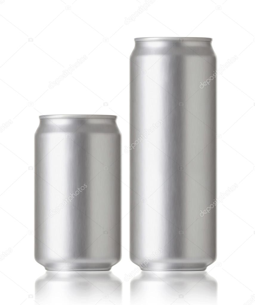 Blank aluminum beer or soda can, Realistic photo image