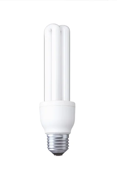 Lâmpada de poupança de energia branca - Imagem foto realista — Fotografia de Stock