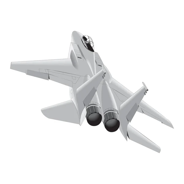 Savaş uçağı F-15 ikon vektörü. Çizgi sanatı ile vektör illüstrasyonu, EPS.