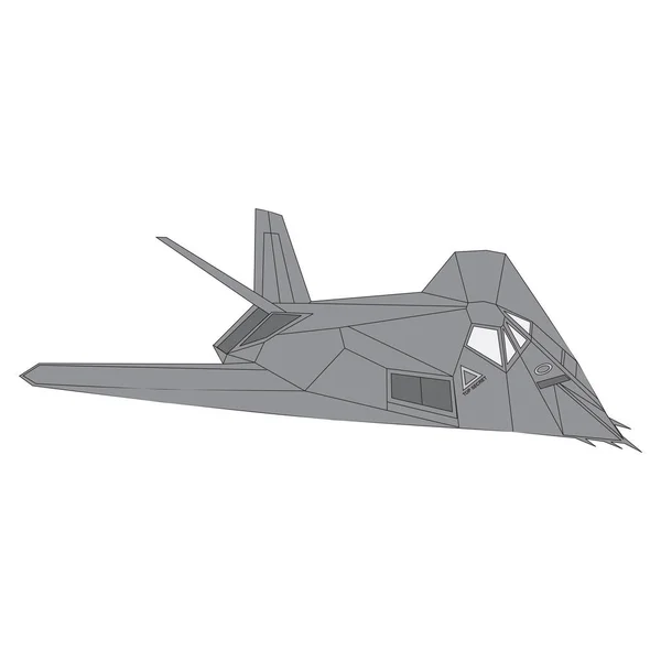 Detailed Isometric Illustration of an F-117 Nighthawk Stealth Fighter Airborne in EPS10 — 图库矢量图片