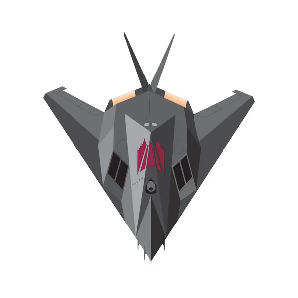 Szczegółowa ilustracja izometryczna myśliwca myśliwskiego F-117 Stealth Fighter Airborne w EPS10 — Wektor stockowy