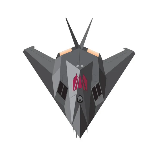 Detailed Isometric Illustration of an F-117 Nighthawk Stealth Fighter Airborne in EPS10 — стоковый вектор