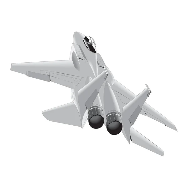 Aviones de combate F-15 icono vector.Vector ilustración con arte en línea, EPS. Gráficos Vectoriales