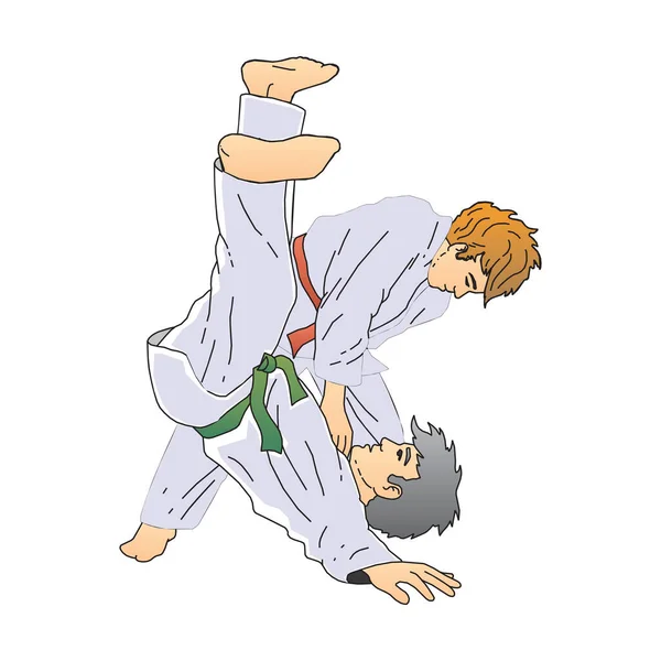 Vector illustration of karate isolated on a white background in EPS10 — Vetor de Stock