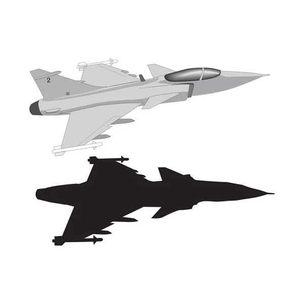 Vektorritad fighter, isolerad på vit bakgrund i EPS10 — Stock vektor