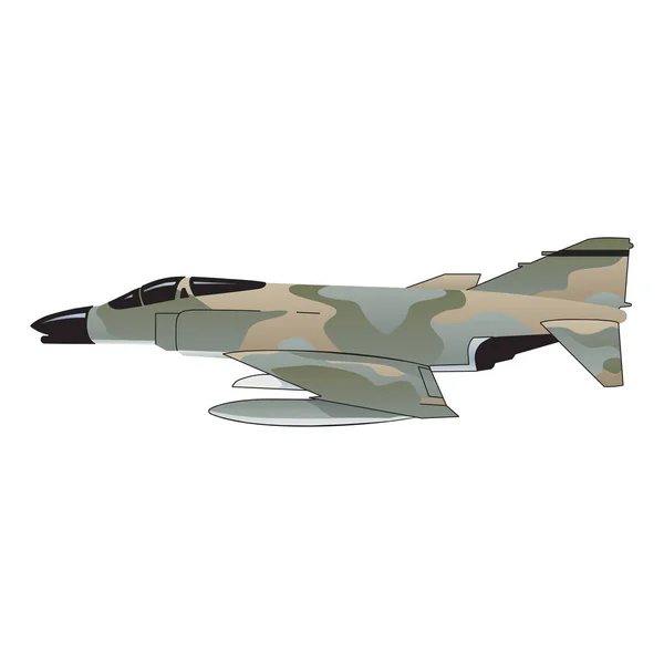 Lufttransport Militär Fighter Usaf Luftfart Jetflygplan Tecknad Stil Vektor Illustration — Stock vektor