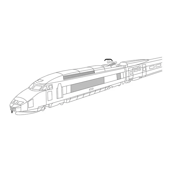Locomotive Futuriste Art Vectoriel Dans Les Tons Gris Jaune — Image vectorielle