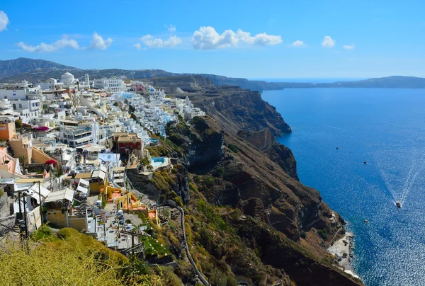 Die traditionelle Architektur von Santorini, Meerblick. — Stockfoto