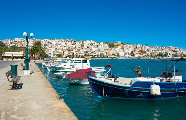 Greek fishing boats in Sitia. — Stock Photo, Image