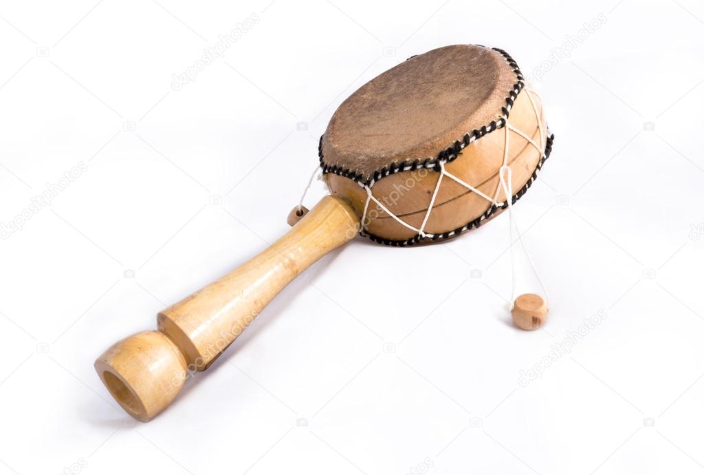 African drum on a white background.