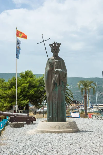 Editorial Herceg Novi Montenegro Junio 2021 Monumento Rey Tvrtko Primer — Foto de Stock