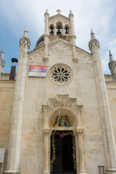 Iglesia Antigua Calle Ciudad Herceg Novi Montenegro Verano — Foto de Stock