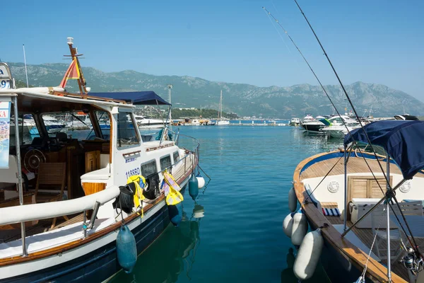 Editorial Budva Montenegro Junio 2021 Amarre Con Barcos Budva — Foto de Stock