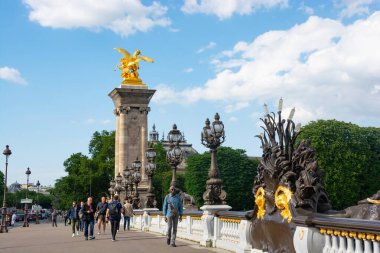 Editorial. June, 2022. Paris, France. Pont Alexandre III. This very famous Parisian bridge is grandiose 
