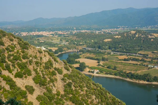 Utsikt Över Ett Vackert Bergslandskap Och Flod Pyrenéerna Frankrike — Stockfoto