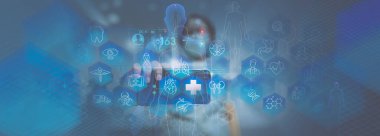 Doctor using smart phone working analysis and checking lung testing result of science and medicine laboratory diagnostics with virtual computer interface,medical examination diagnosis.