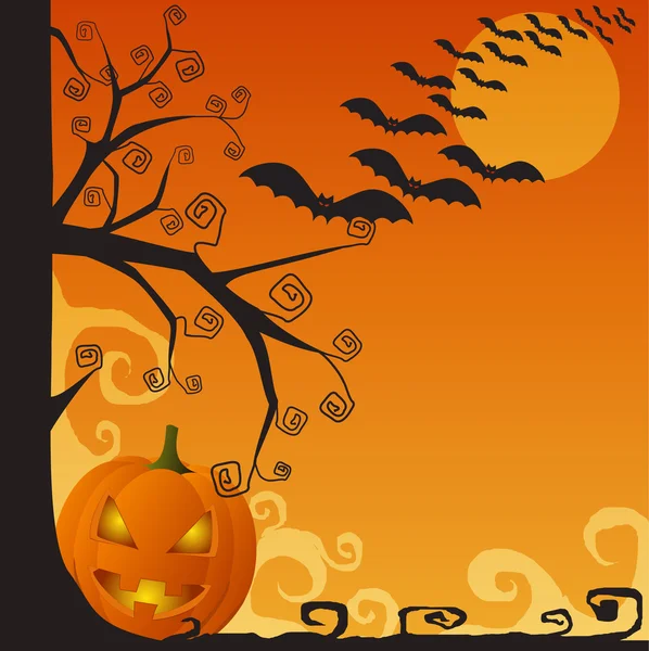 Halloween jelenetet — Stock Vector