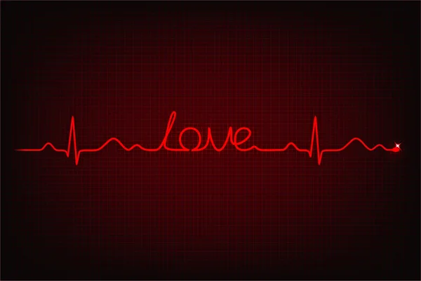 Cardiogram van liefde. — Stockvector