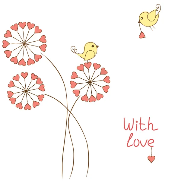 ロマンチックな鳥 — ストックベクタ