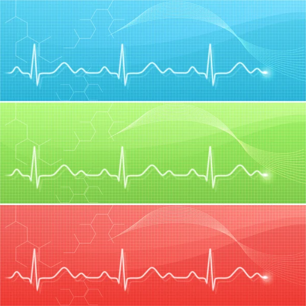 Medical background with cardiogram line — Stock Vector