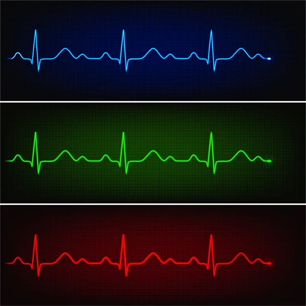 Cardiogram of heart stop and death — Stock Vector